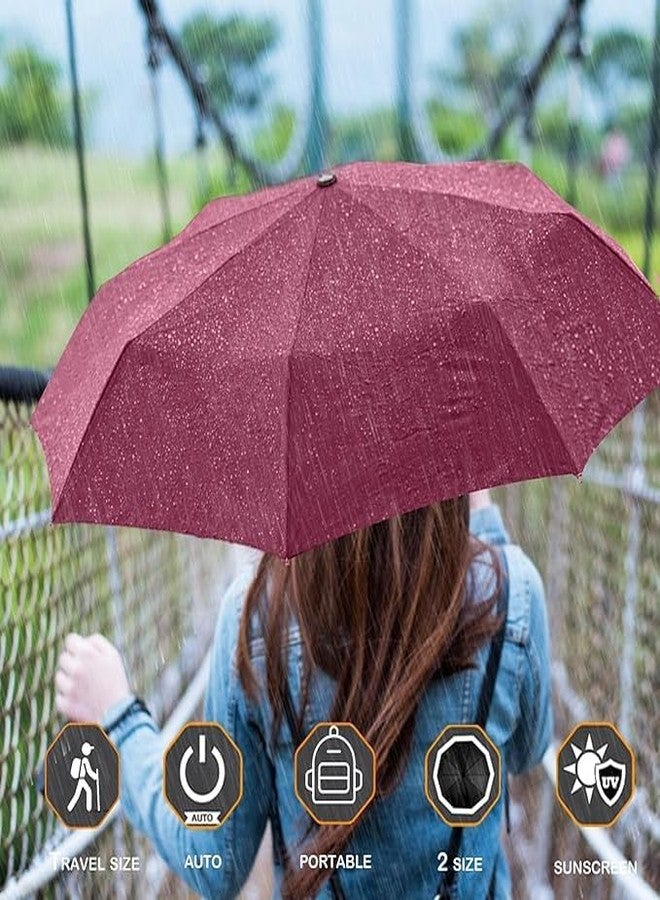 AROSHNAY Windproof Automatic Umbrella big size for men, Umbrella for girls, Umbrellas for rain,Windproof Umberalla Large for Man, Women Factory Outlet umbrella (Maroon) - Image 3